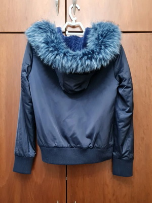 Desiree waterproof jacket with detachable hood like new, blue, sizes S and M