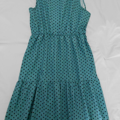 Maxi dress mint with small black polka dots