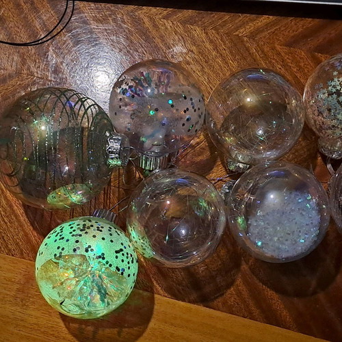 Transparent Christmas balls like new for decoration