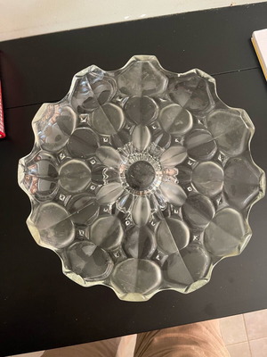 Glass fruit bowl used, 30 cm diameter