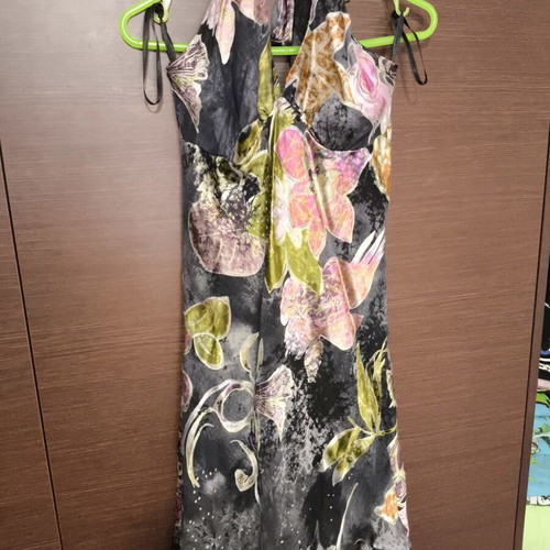 Floral Asymmetric Hi-Low Dress with Halter Neck, Like New