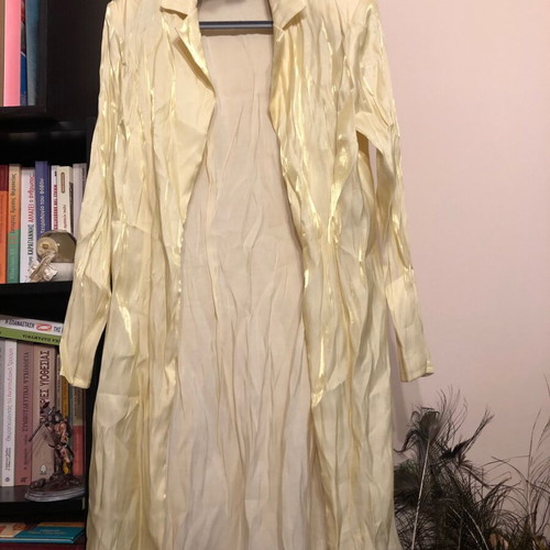 Yellow iridescent coat new, fits M-L