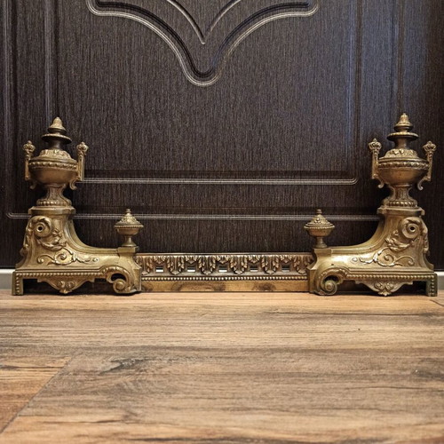 Brass fireplace front restored