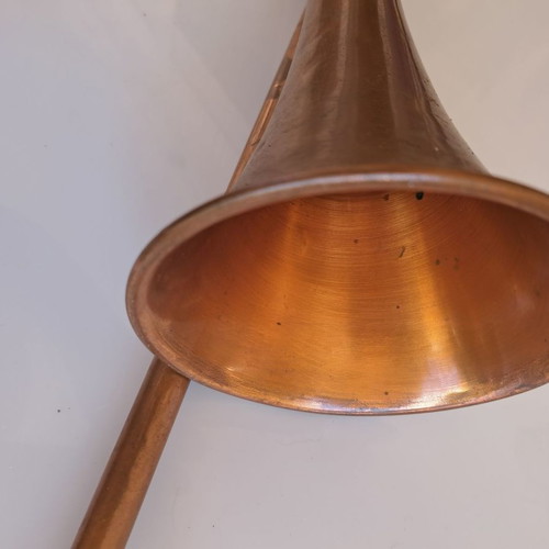 Hunting horn used, brass, authentic, 19th century, set of two
