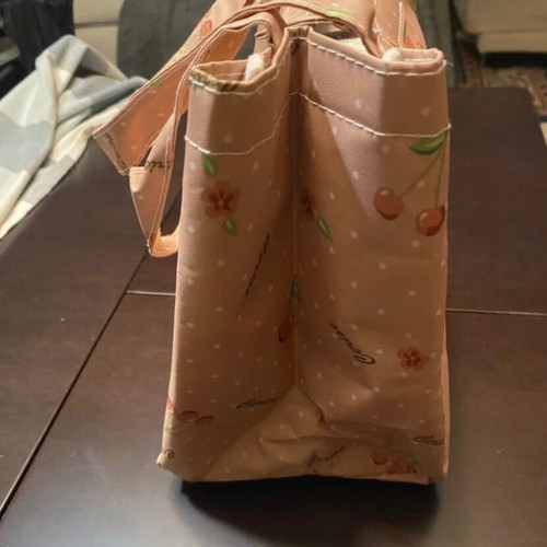 Insulated bag new, antique rose color with cherries