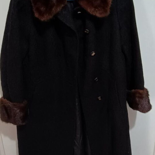 Handmade coat like new with fur on collar and sleeves, size L