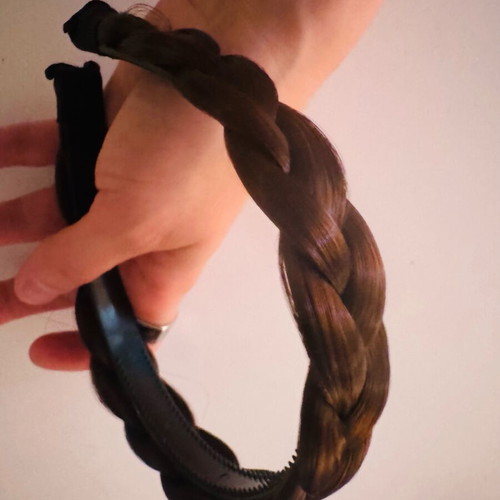 Braided headband new, dark brown