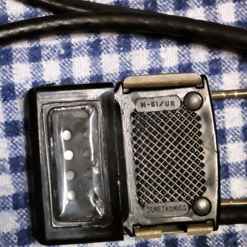 CW-292/U military headset with microphone used, WWII vintage