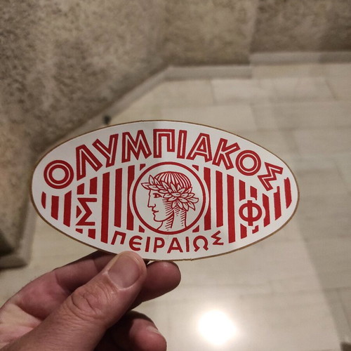 Set of 3 Olympiakos 1960 stickers in excellent condition
