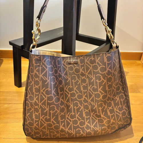 Calvin Klein shoulder bag used, brown monogram design