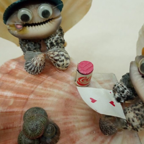 Handmade decorative turtles used, missing head on fourth