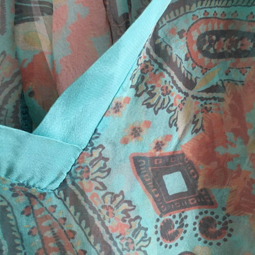 Marie&Co 100% silk turquoise tunic, size M