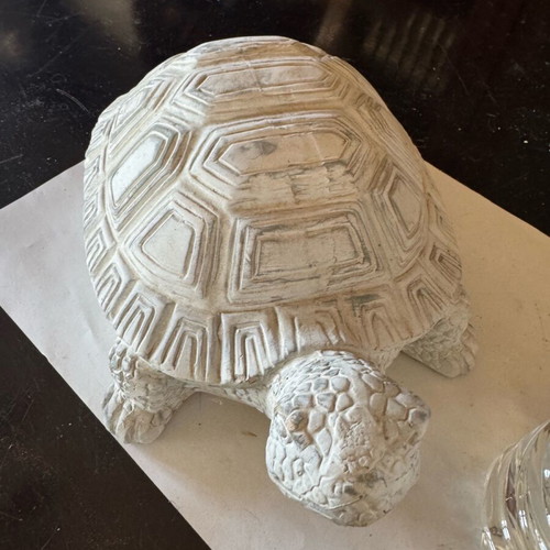 Decorative clay turtle like new, 22 centimeters