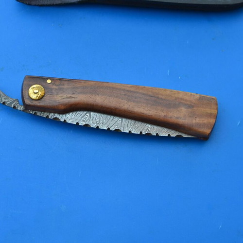 Damascus Handmade Folding Knife with Rose Wood Handle from The Eagle Collection 5635
