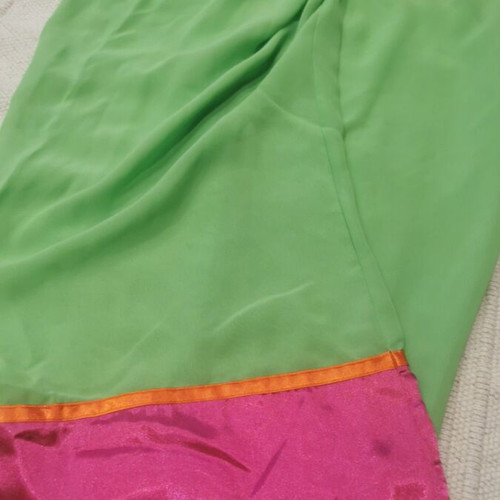 Pajama pants used, size M, pink and green, see-through