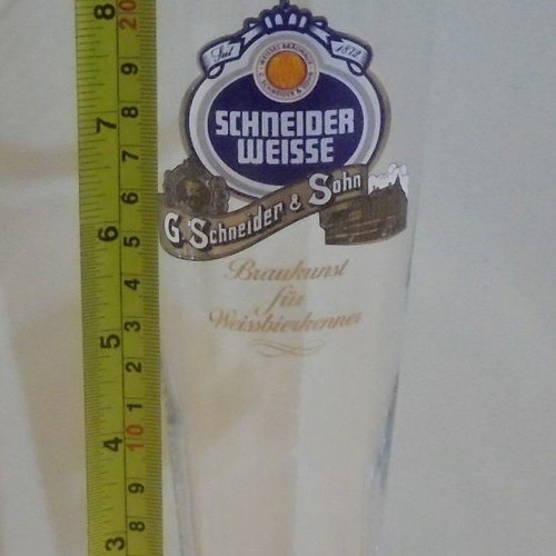 Schneider Weisse beer set of two used promotional glasses 500ml