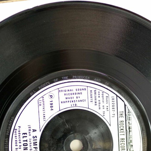 Elton John Sad Songs (Say So Much) & A Simple Man 7'' vinyl used, pop