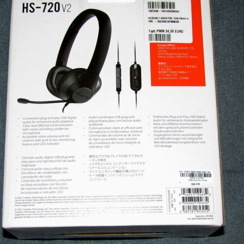 Creative HS-720 headphones like new wired for PC and laptop