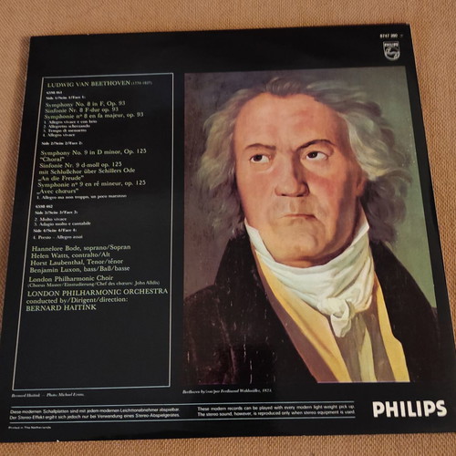 Bernard Haitink Beethoven Symphonies 8 & 9 used, 2 LP