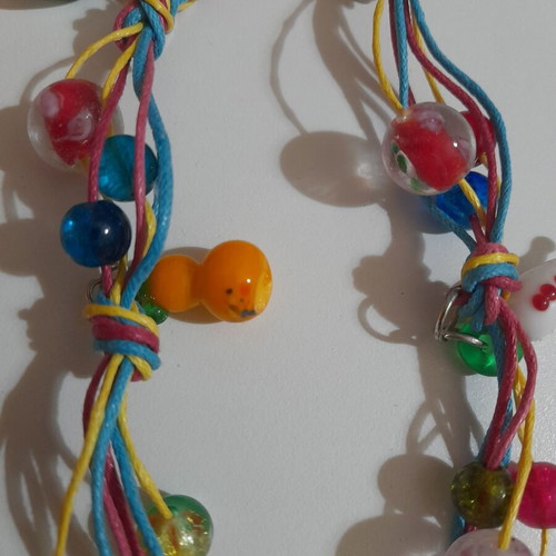Handmade necklace like new with colorful glass elements