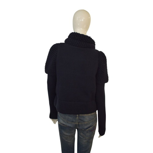 Red Valentino dark blue 100% wool knitted cardigan with lining, size L