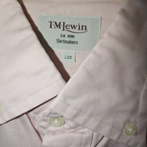 T.M.Lewin men's classic short-sleeve shirt new, pink, size L