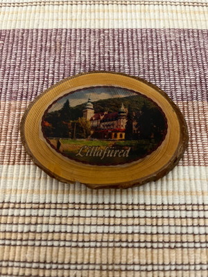 Lillafured souvenir magnet used, small chip