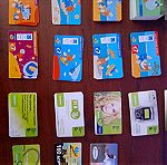  300 Κάρτες ανανέωσης χρόνου ομιλίας κινητού Cosmote / Cosmo κάρτες 1999-2009