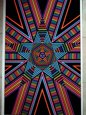 Star Gaze 1974 velvet phosphorescent blacklight poster