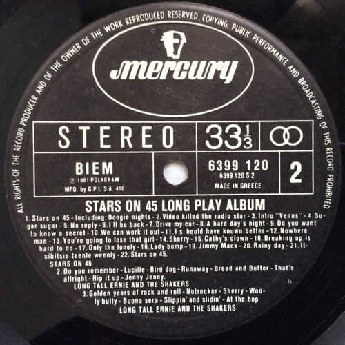Stars On 45 Long Play Album used vinyl record disco Beatles rock & roll