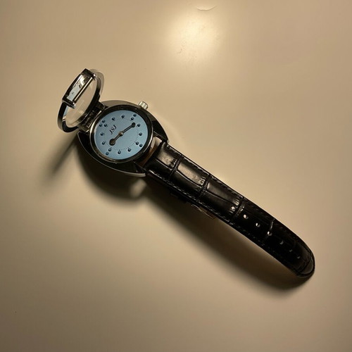 Jsj analog watch with Braille for visually impaired, new, black and blue