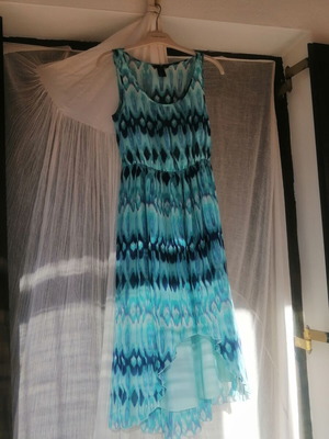 H&M Summer Dress asymmetrical, like new, turquoise and blue