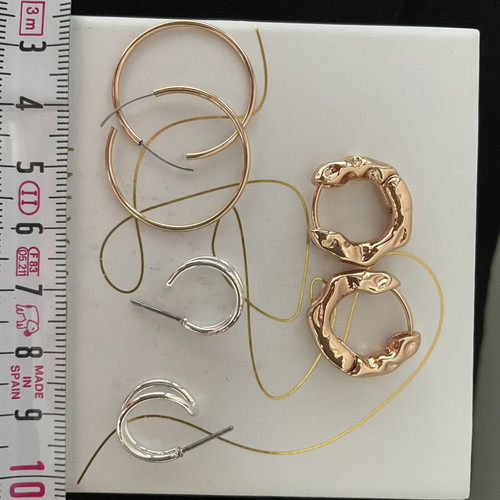 Earrings Inyati 8 pairs new, 18k gold and silver tones