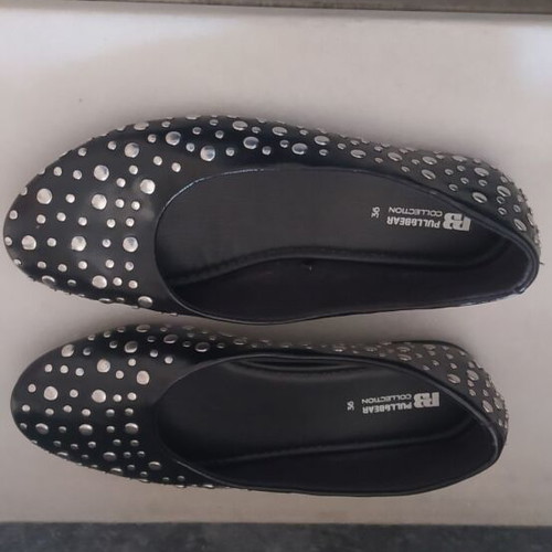 Pull&Bear ballerinas like new, black with studs, size 36
