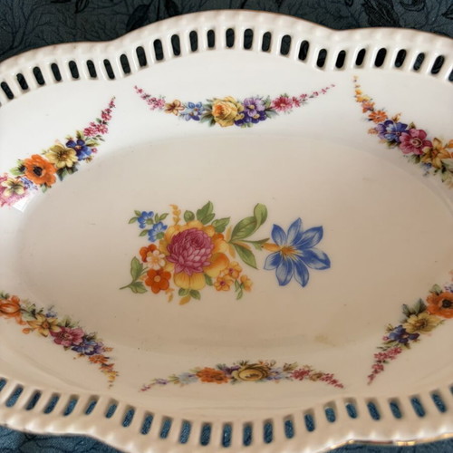 Porcelain Fondantier Dish like new, 1950s with foreign mark