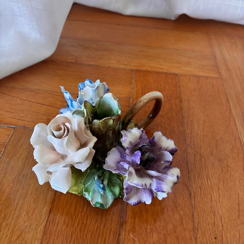 Capodimonte porcelain decorative candleholder used