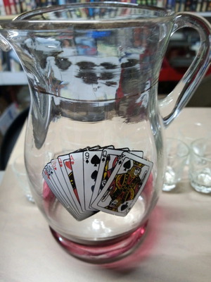 Vintage pitcher and 12 glasses for raki or tsipouro