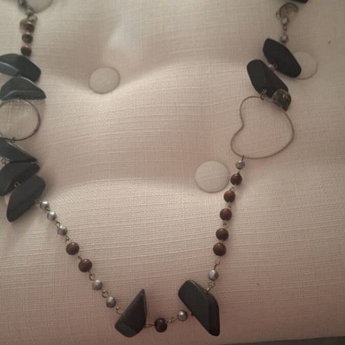 Long necklace used with many different handmade elements