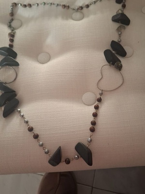 Long necklace used with many different handmade elements