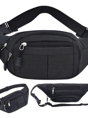 Black Banana Shoulder Bag new, 22cm width, 4 zippered pockets