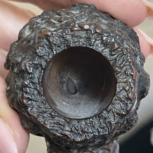Handmade Czech wooden smoking pipe used with signs of wear