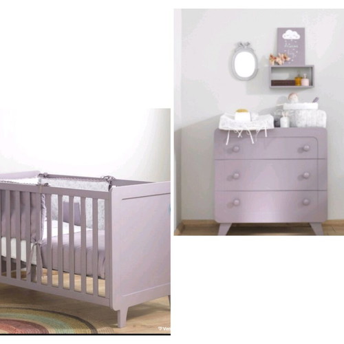 HRA Hippy Lilac Crib and Changing Table like new