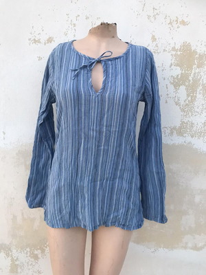 Nick striped blue blouse used, size M, 100% cotton