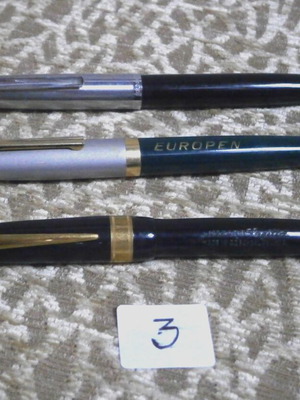 Fountain pens new, pack of 3 SMARAGD, WORLD QUEEN, EUROPEN