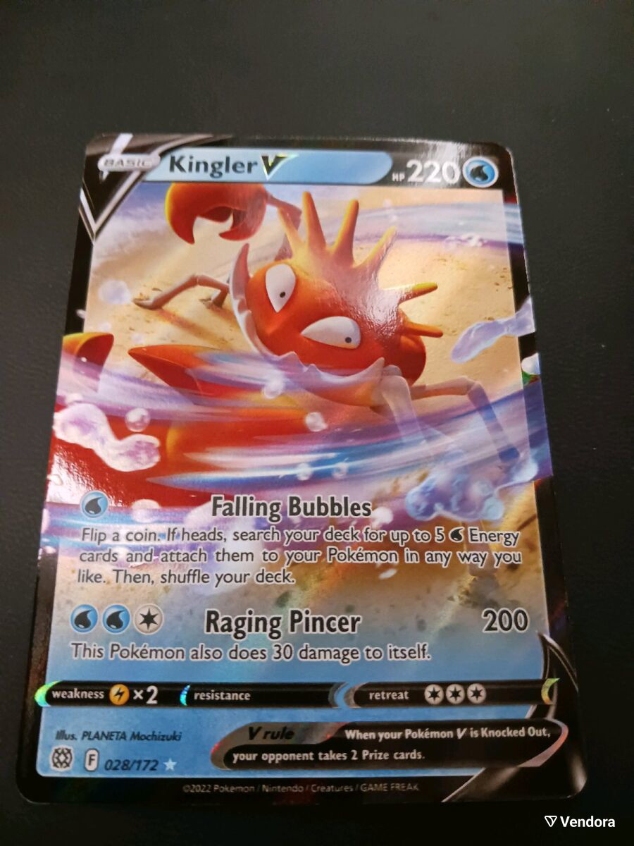 Kingler V Pokemon card 2022 new -  4,99 - Vendora.cy