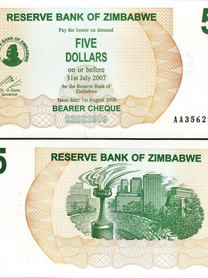 Zimbabwe 5 Dollars 2006 καινούργιο