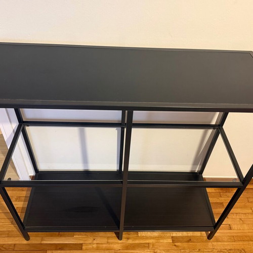 Black console with glass like new