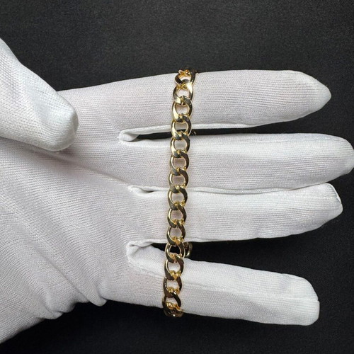 Gold-Tone Cuban Link Chain Bracelet New