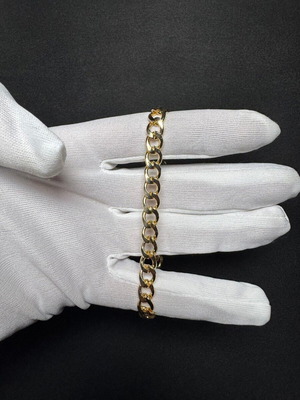 Gold-Tone Cuban Link Chain Bracelet New