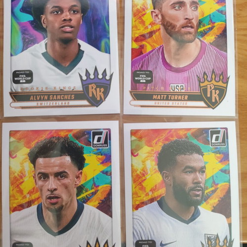 Panini Donruss World Cup cards like new, 4 pcs with sleeves